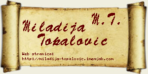 Miladija Topalović vizit kartica